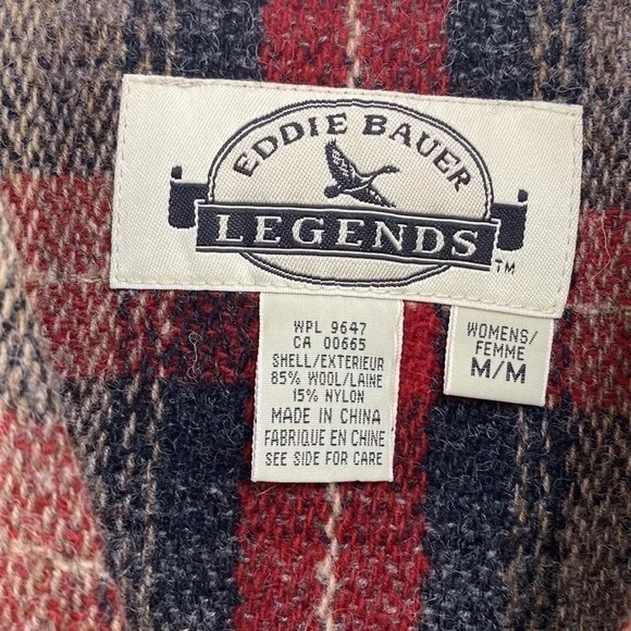 Eddie Bauer Legends Plaid Button Wool Vest Women’s Size Medium - Picture 8 of 12